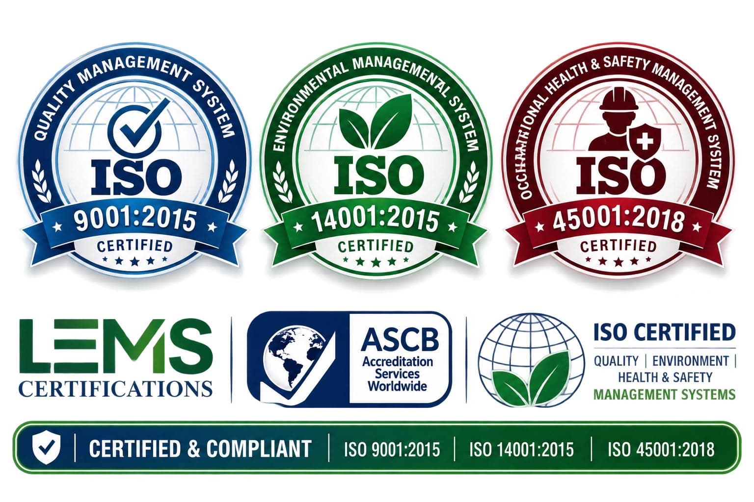 MAH Recycling ISO 9001:2015, ISO 14001:2015 and ISO 45001:2018 certificates